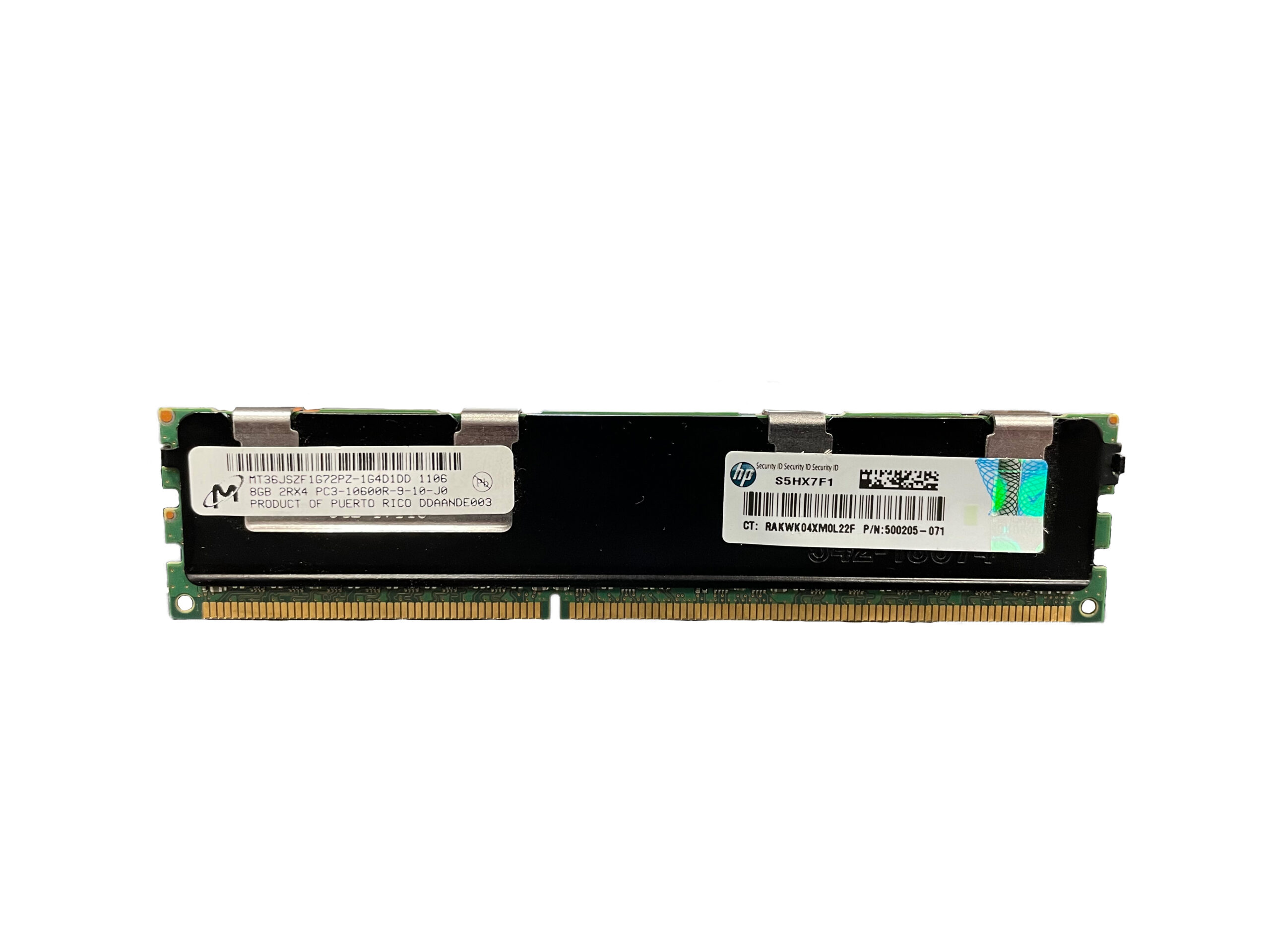 HP 8GB 2Rx4 PC3-10600R Memory Module 500205-071